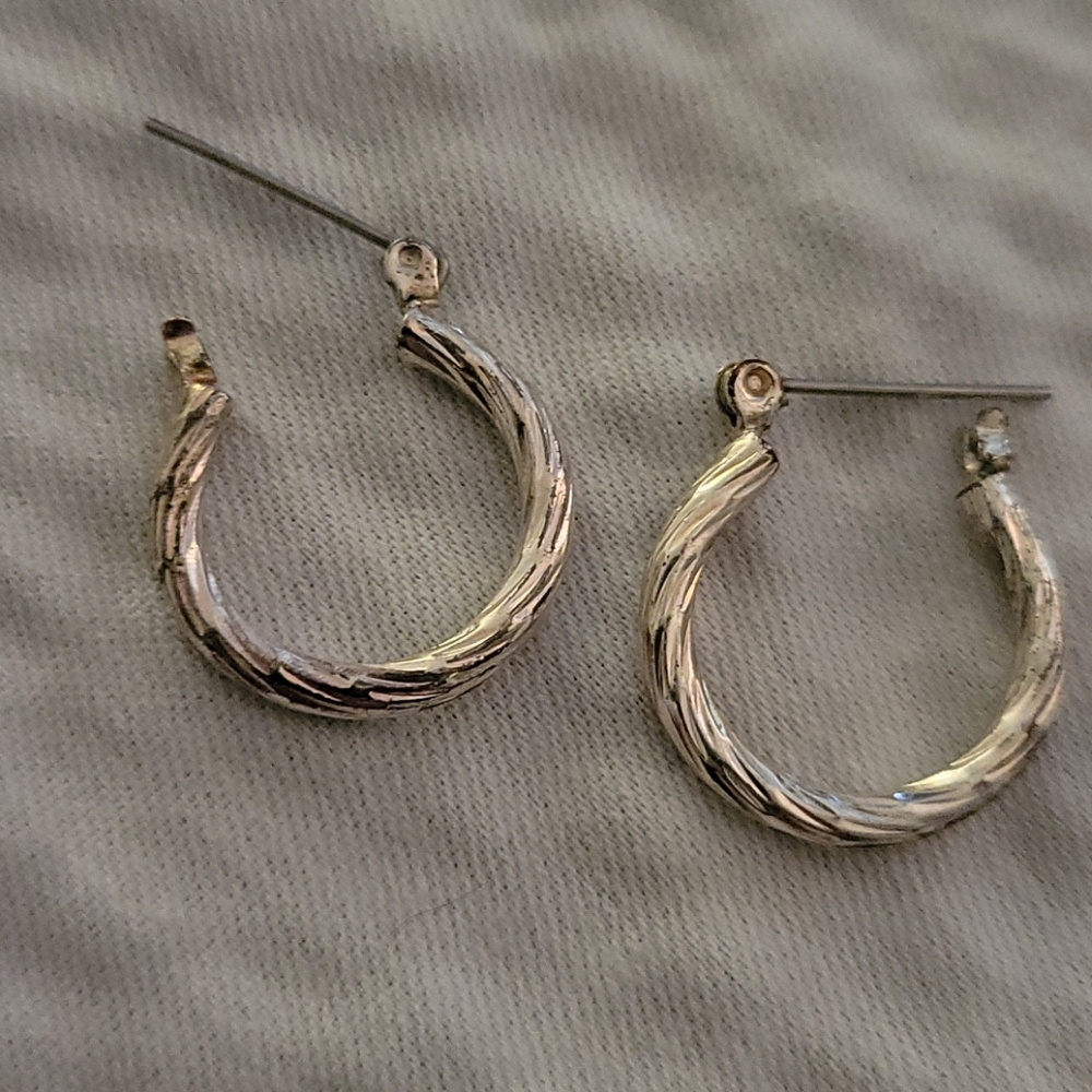 10k white gold hoops